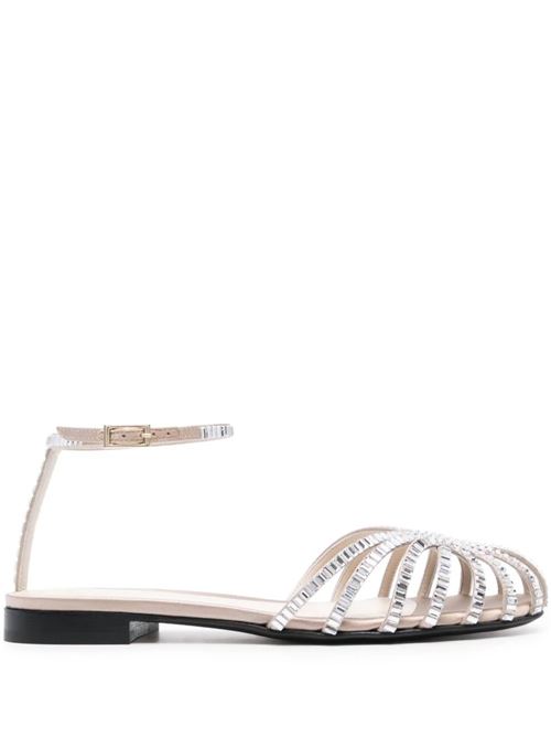 Rebecca crystal-embellished caged sandals Aleví Milano | L20S500350222X01SATIN SKIN